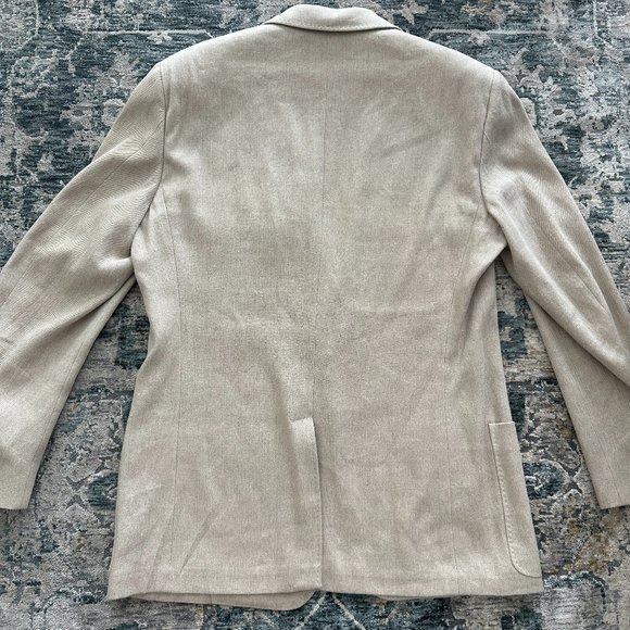 HERMES Mens linen and cotton neutral sport coat blazer jacket - Picture 6 of 11